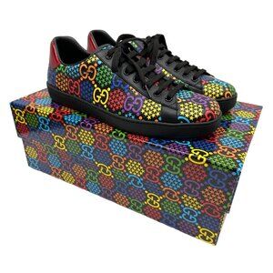 NEW Gucci Black GG Psychedelic Ace Sneakers US 8.5 (EUR 42)